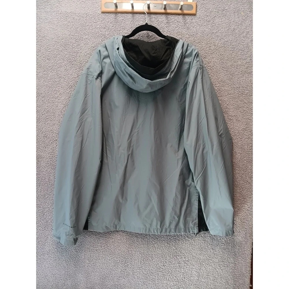 Columbia Omni-Tech Hooded Rain Jacket XXL Gray Waterproof Windbreaker Lined‎